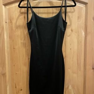 Black silk mini dress
